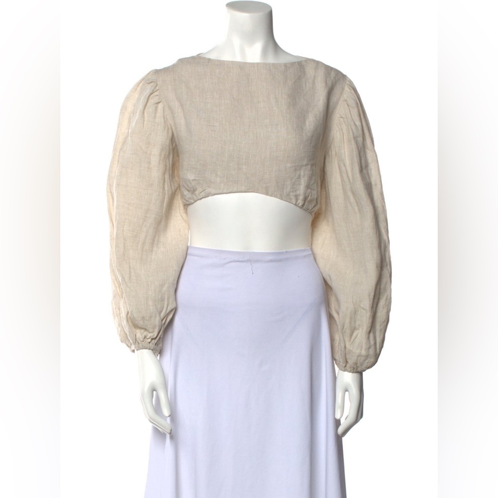 DISSH Linen Long Sleeve Crop Top XS NWT